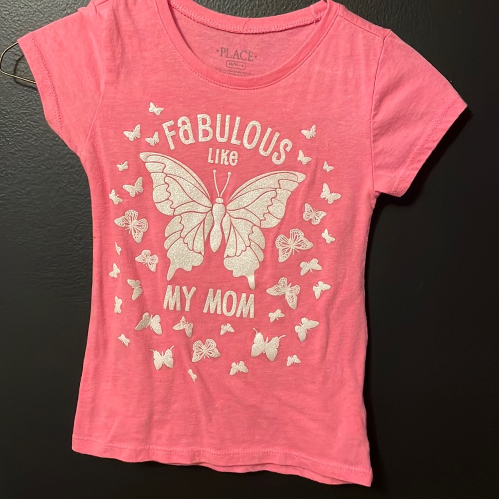 Little girls fabulous like mom butterfly tshirt